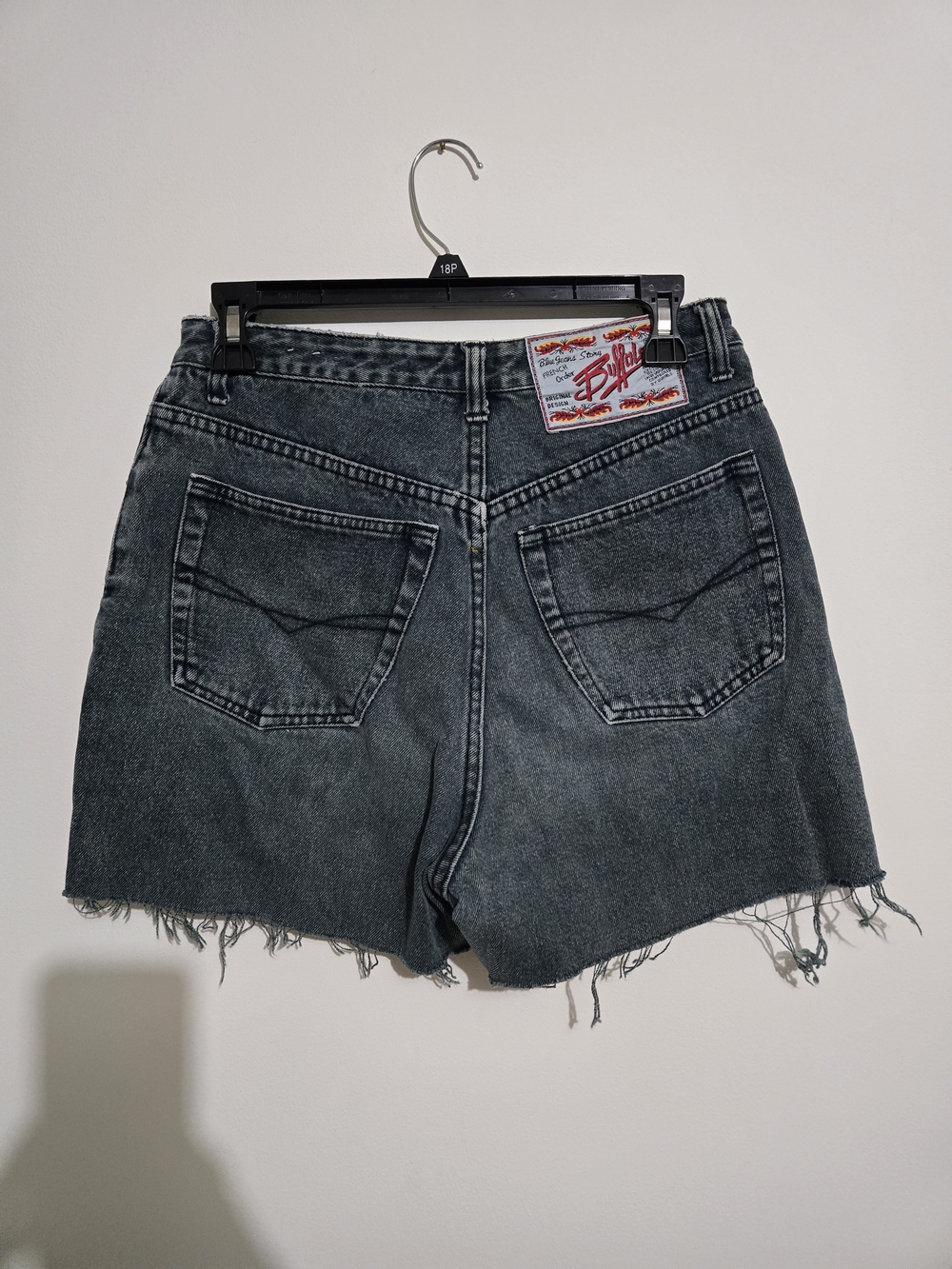 High-Rise Dark Gray Denim Shorts - Classic Cut